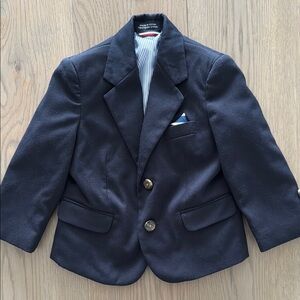 Brooks Brothers Navy Boys Blazer with Pocket Square